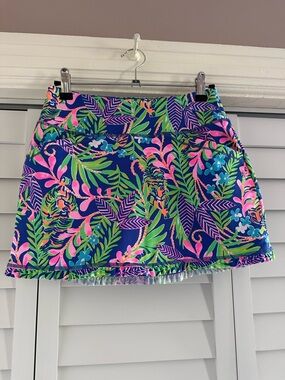 NWT Lilly Pulitzer Neon Floral Tropical Athletic Mini Golf Skirt